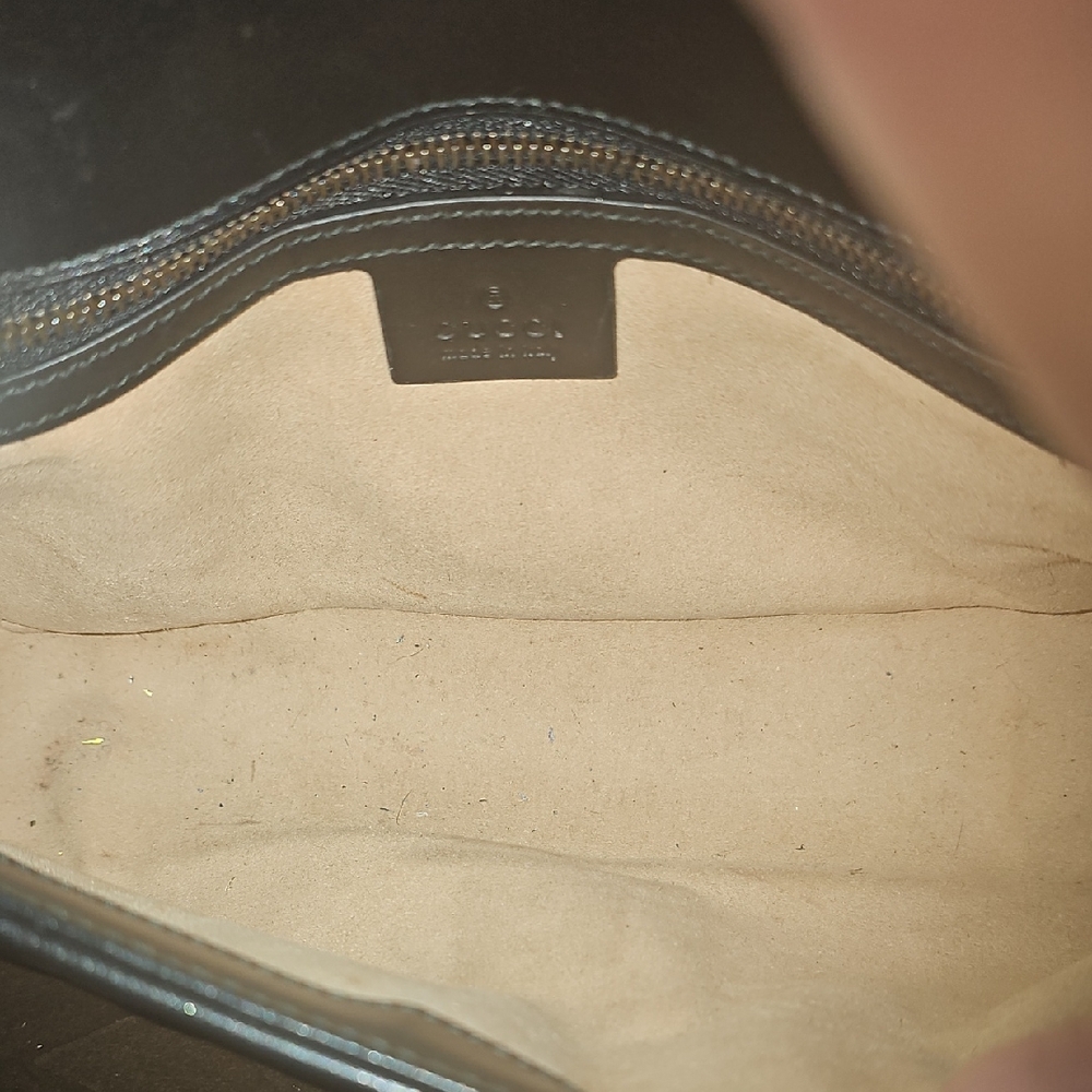 Gucci Black Matelassé Leather Shoulder Bag with Gold Hardware - Picture 7 of 11